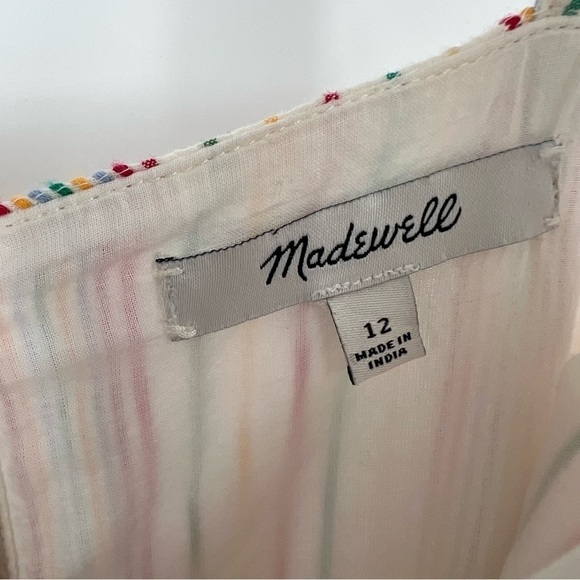 Madewell Tiered Tank Midi Dress Colorful Rainbow Stripe Sundress - Picture 10 of 14